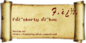 Fáskerty Ákos névjegykártya